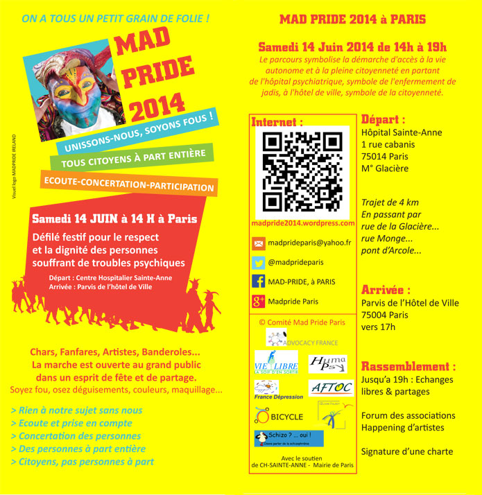 First Mad Pride Paris Event - June 14th 2014 - Flyer